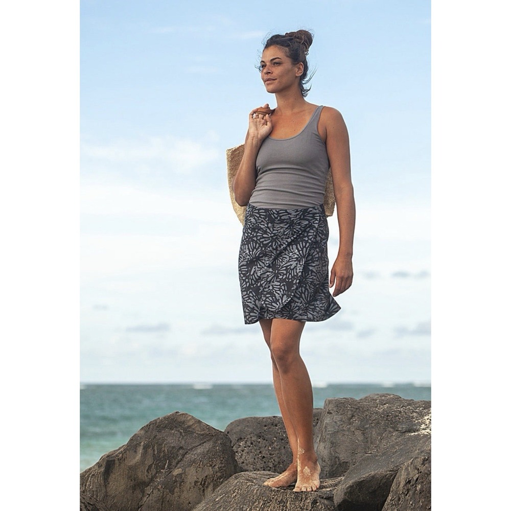 Ripskirt Hawaii Wrap Skirt Women's Sz XXL Shibori‎ Butterfly Charcoal NWT